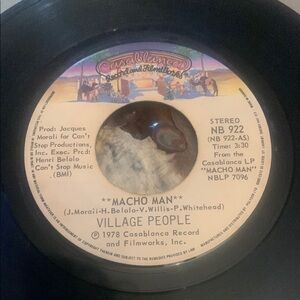 💥3/$20 Vintage Village People Vinyl Record - Macho Man 45 RPM